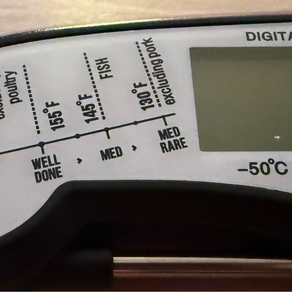 Kizen Waterproof Digital Meat Thermometer with Black Handle